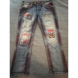 Rock Revival Jaser Slim Taper Rock Exhibition Denim Jean Men's Size 40